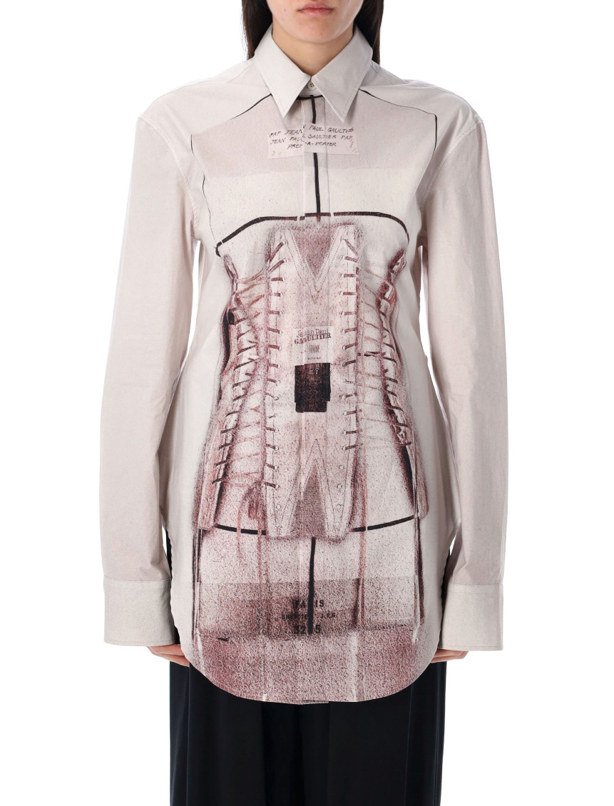 Shop Jean Paul Gaultier Pink Trompe Loeil Shirt