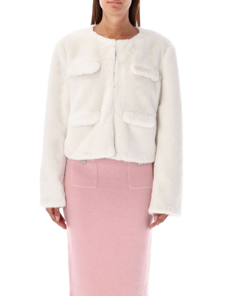 Self-portrait Cream Faux-fur Jacket