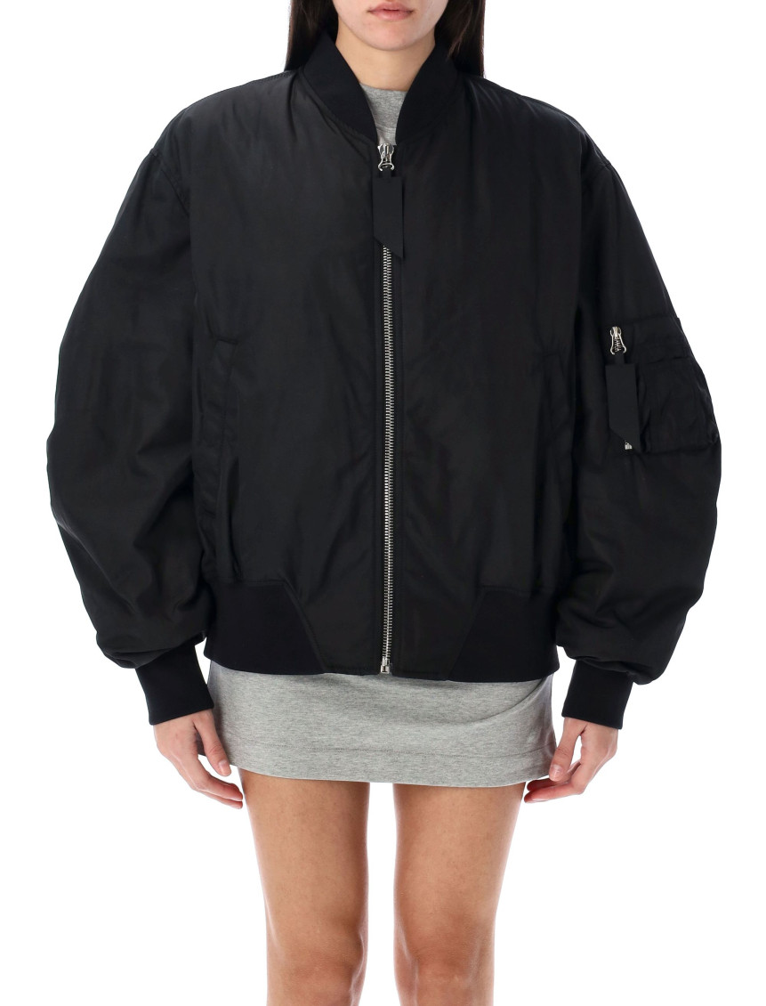 Shop Attico Black Anja Bomber Jacket