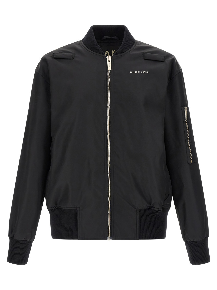 44 Label Group Black Logo Bomber Jackets for Men Online India at