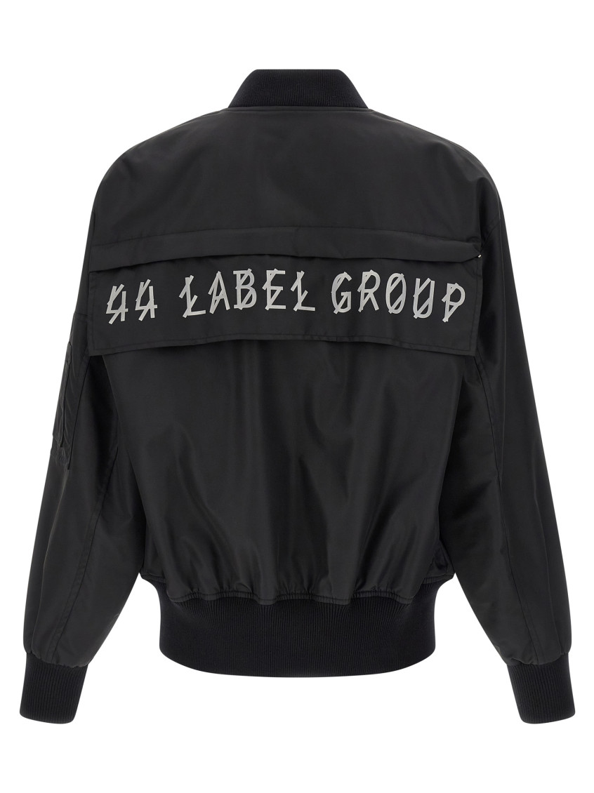 44 Label Group Black Logo Bomber Jackets for Men Online India at