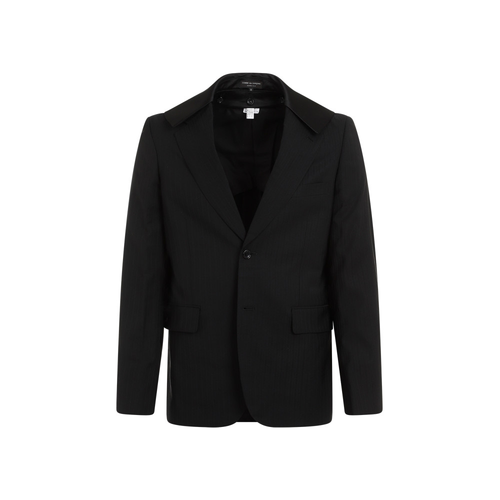Comme Des Garçons Black Wool Jacket In Black
