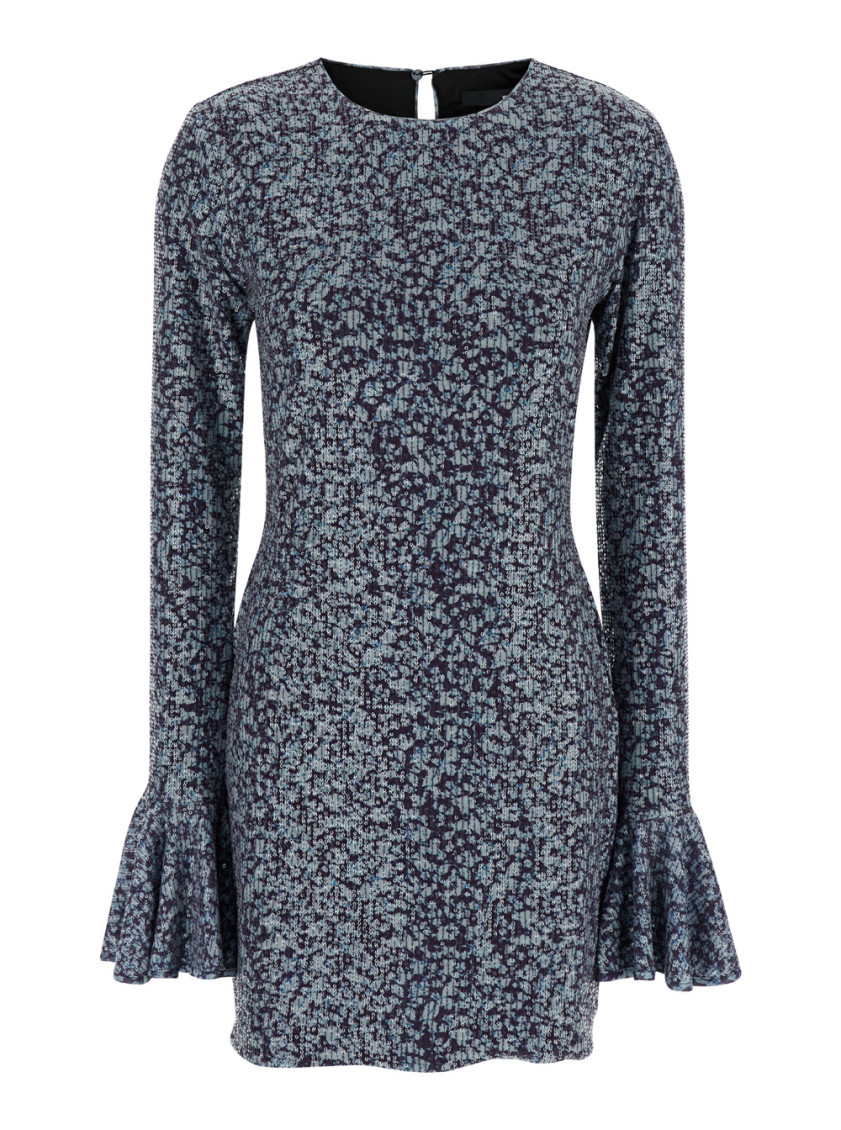 Rotate Birger Christensen Open-back Sequin Mini Dress In Dark Grey
