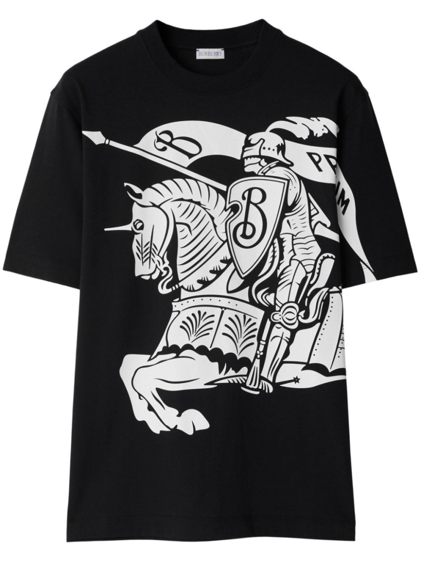 Shop Burberry Black Cotton T-shirt