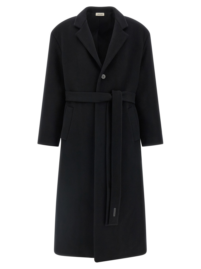 Fear Of God Single-breasted Wool Coat In Black
