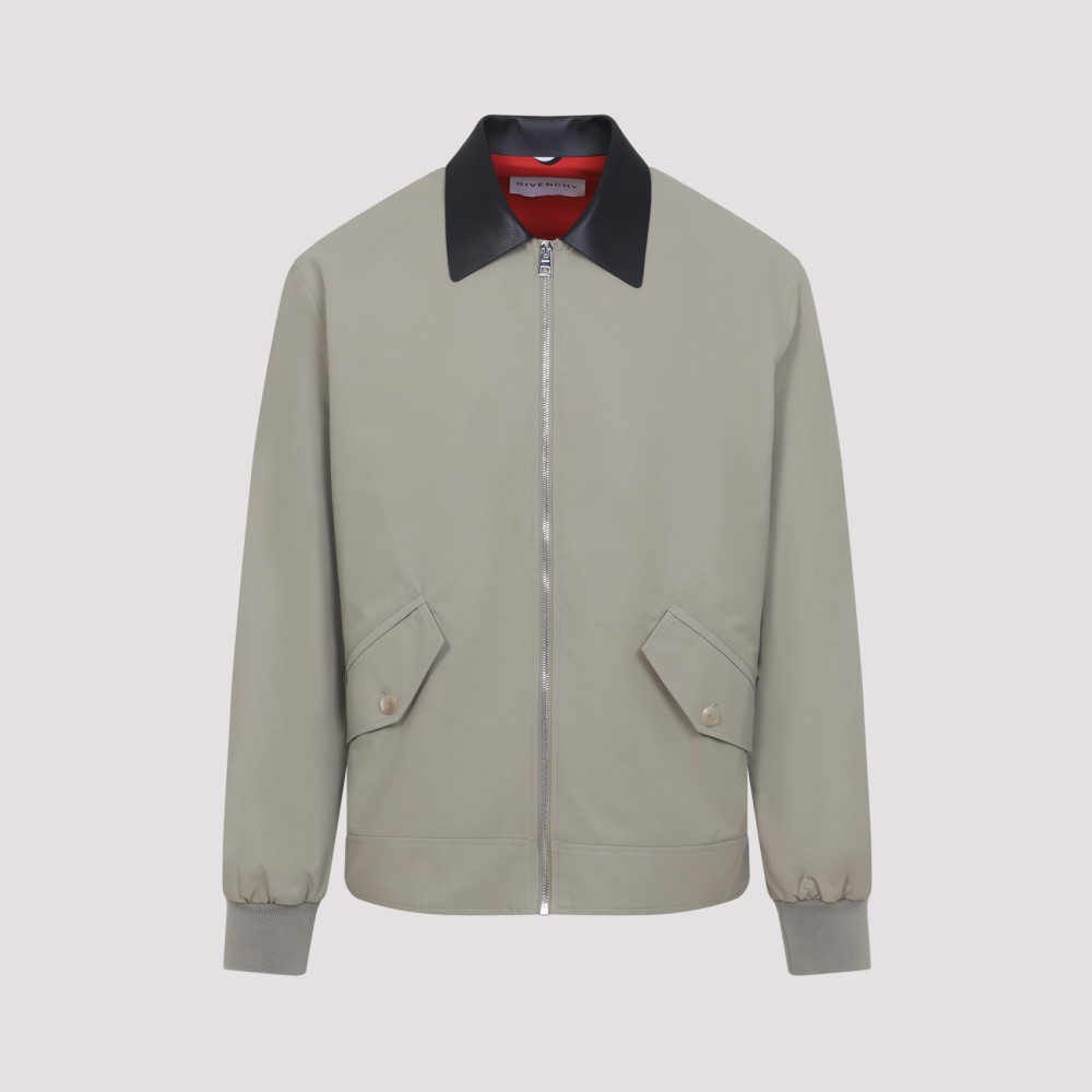 Givenchy Contrast-collar Bomber Jacket In Gray
