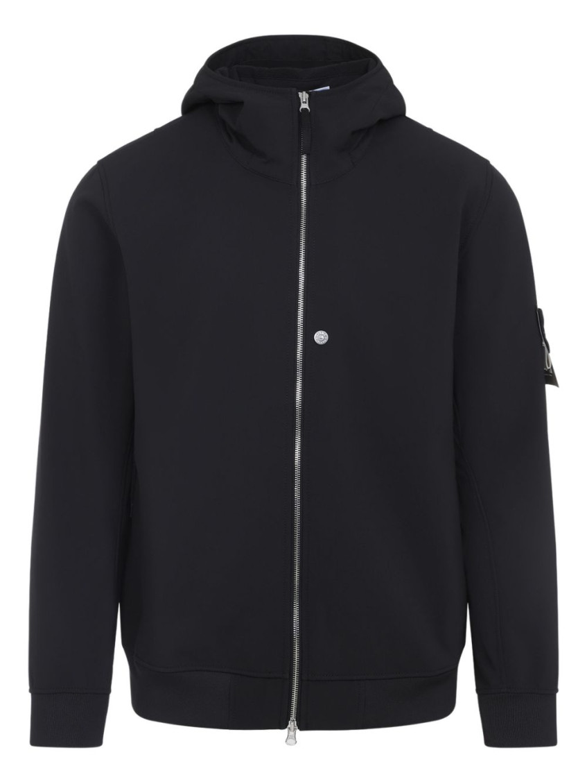 Stone Island Soft Shell Jacket In Black