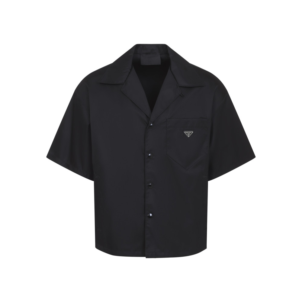 PRADA BLACK RELAXED LOGO SHIRT