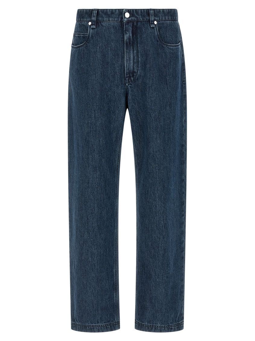 Fendi Straight Leg Denim Trousers With Five Pockets In Blue