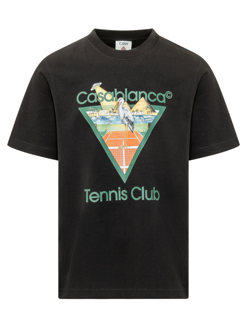 Casablanca Black Crew Neck T-shirt for Men Online India at Darveys.com