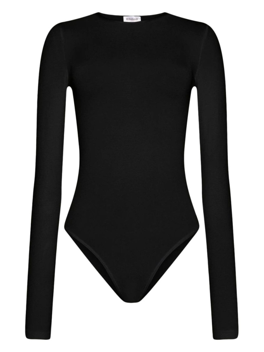 Wolford Seamless Cotton Crew Neck Body In Black