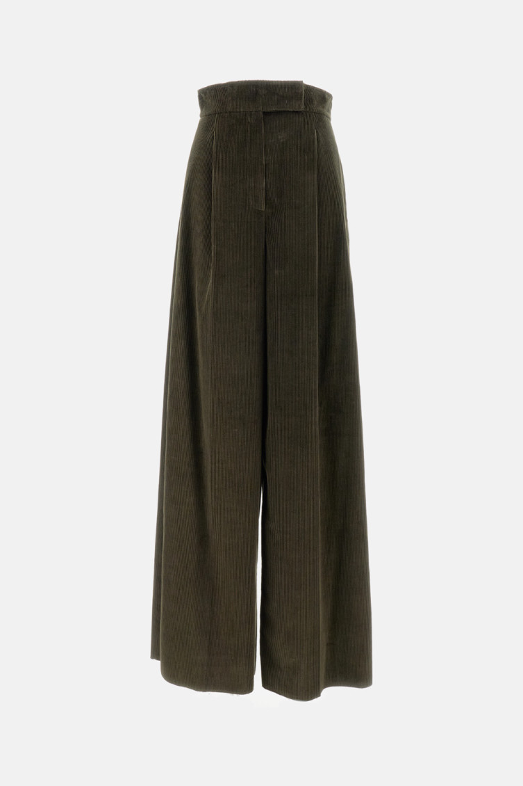 Max Mara Green Wide Leg Trousers In Green