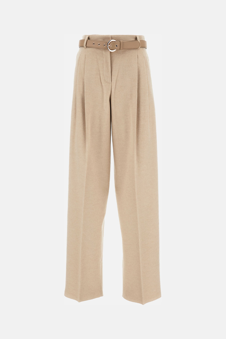 Max Mara Beige Paride Solid Pants In Neutral