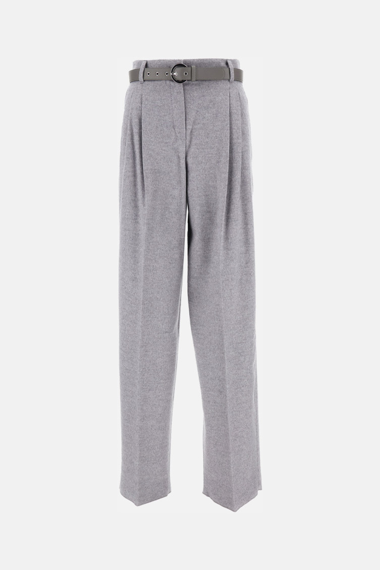 Max Mara Dark Grey Paride Solid Pants In Gray