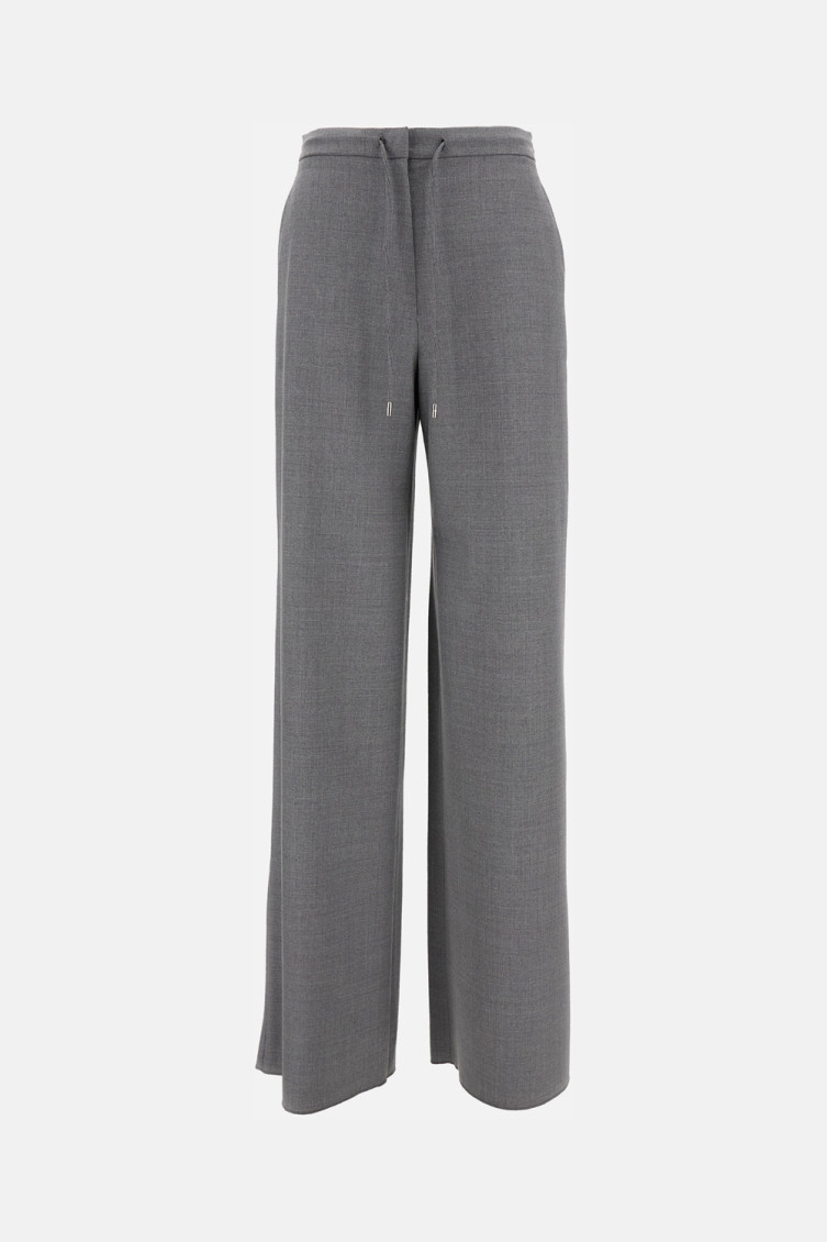 Max Mara Grey Denaro Solid Pants In Gray