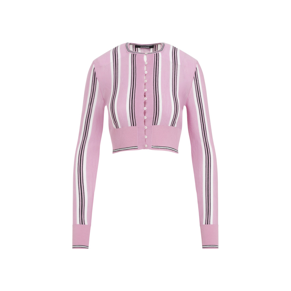 Jacquemus Pink Virgin Wool Le Cardigan Spiaggia Cardigan In Pink