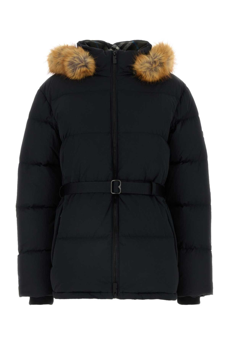 BURBERRY BLACK NYLON DOWN JACKET