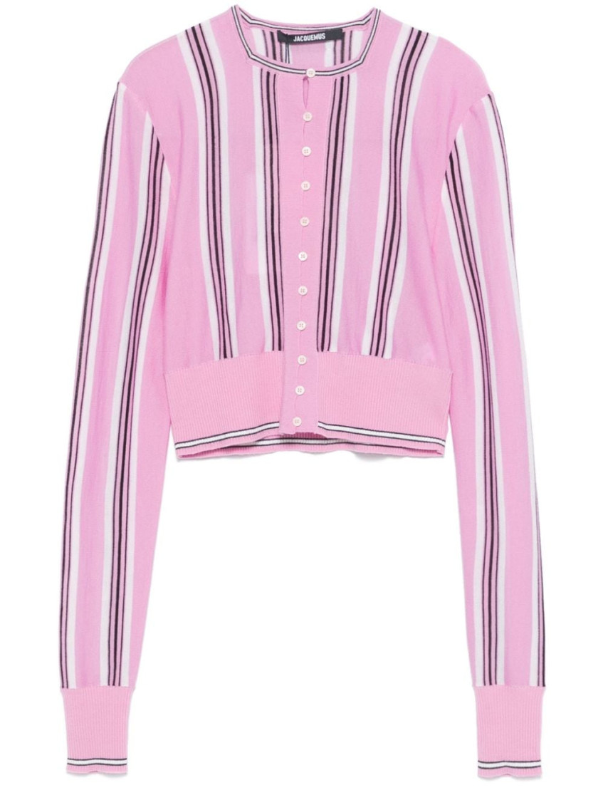 Jacquemus Pink Virgin Wool Le Cardigan Spiaggia Cardigan In Pink