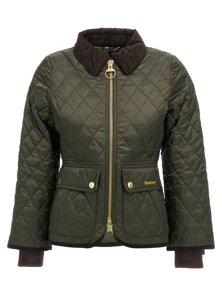 Barbour Fitted Beadnell Quilt Jacket In Olive