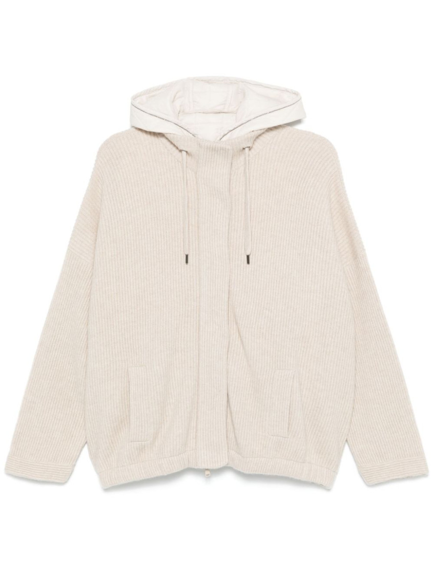 Shop Brunello Cucinelli Beige Logo Jacket