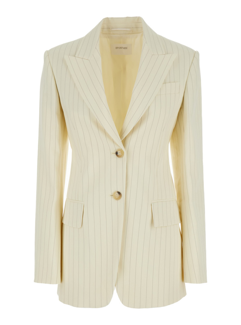 Sportmax Single-breasted Two-button Jacket In Off White
