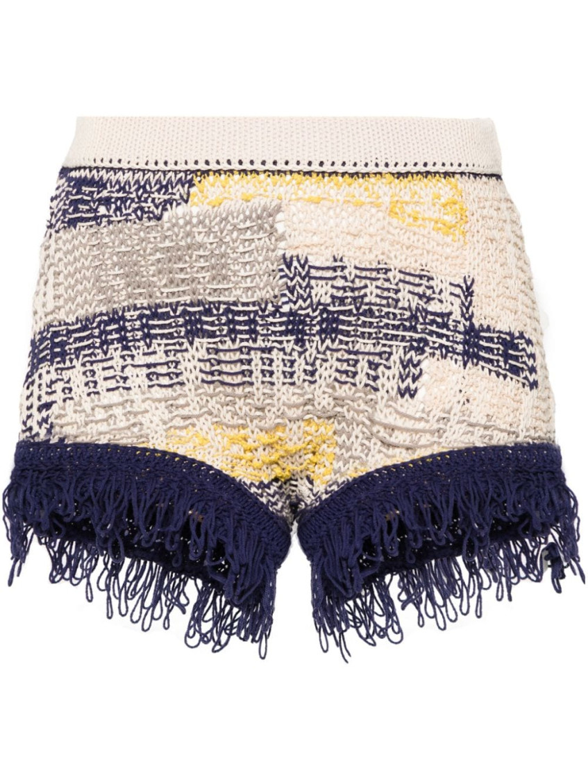 Sportmax Cotton Knitted Shorts In Grey