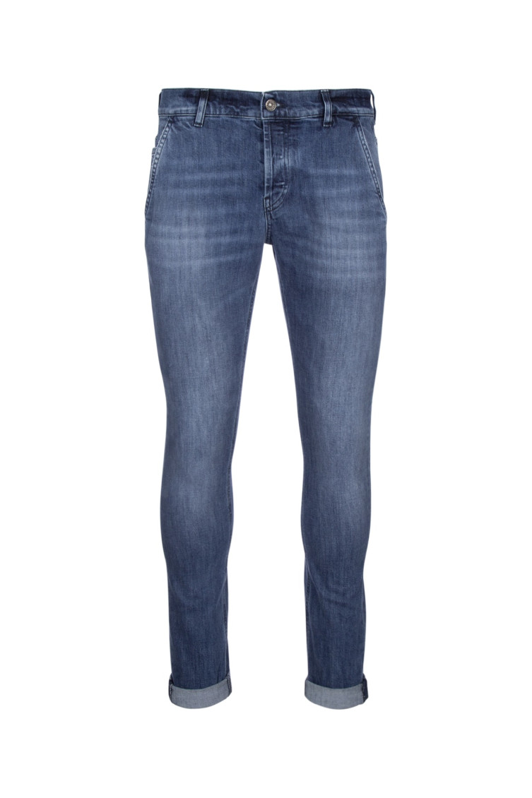 Dondup Trousers With Pockets And Belt Loops In Denim