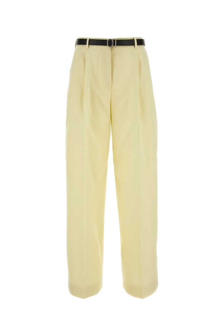 Jil Sander Wide-leg Pant In Pure Wool Gabardine In Yellow