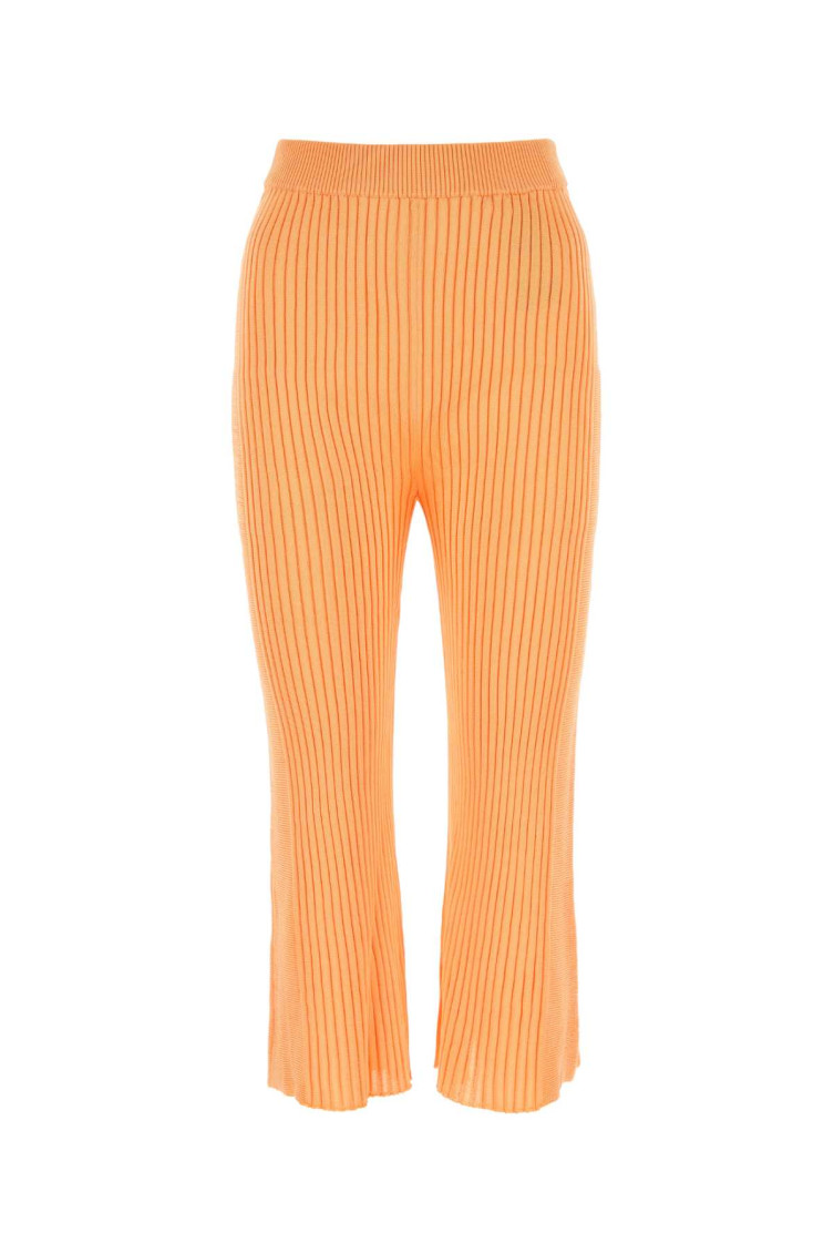 Jil Sander Peach Viscose Cropped Cut Pant In Orange