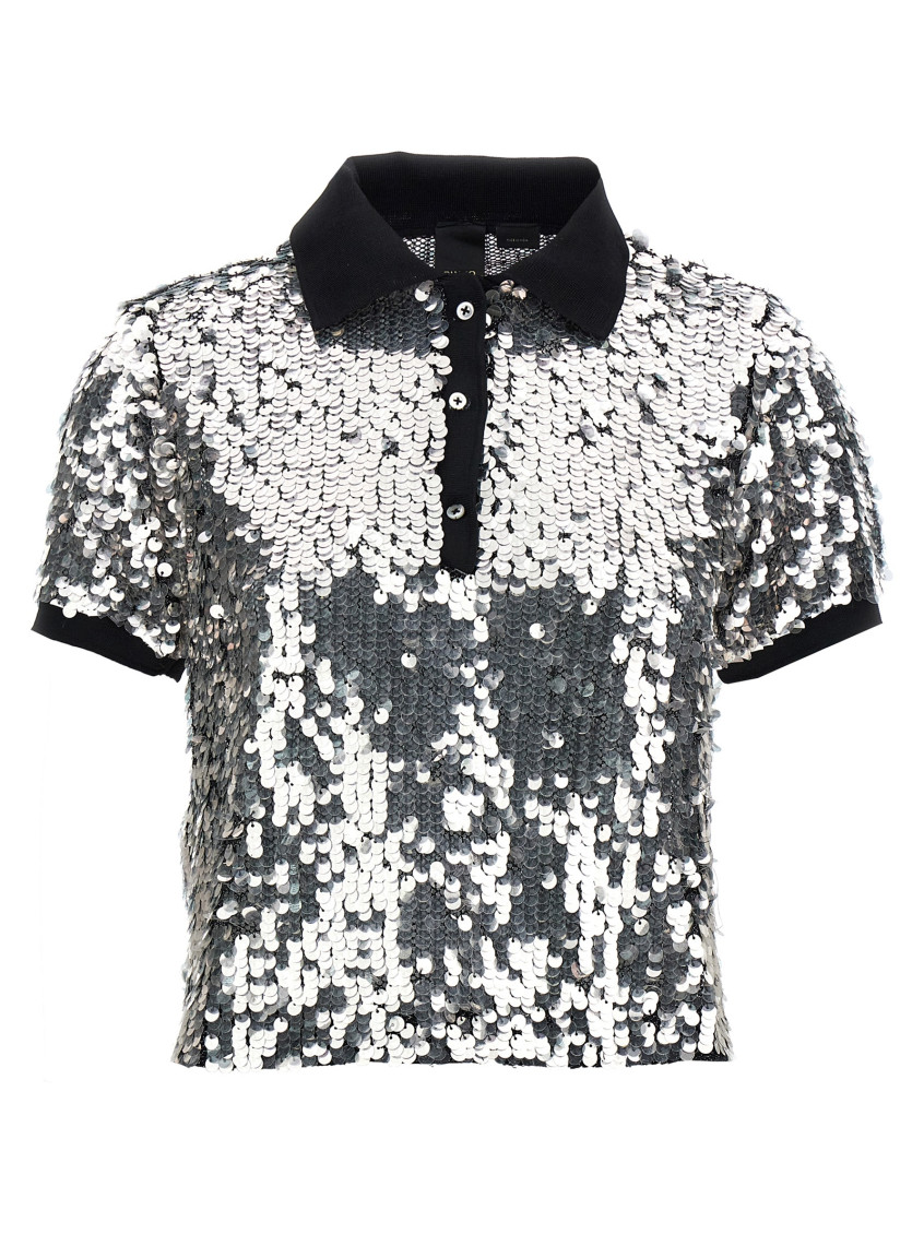 Shop Pinko Silver Pupazzo Polo Shirt