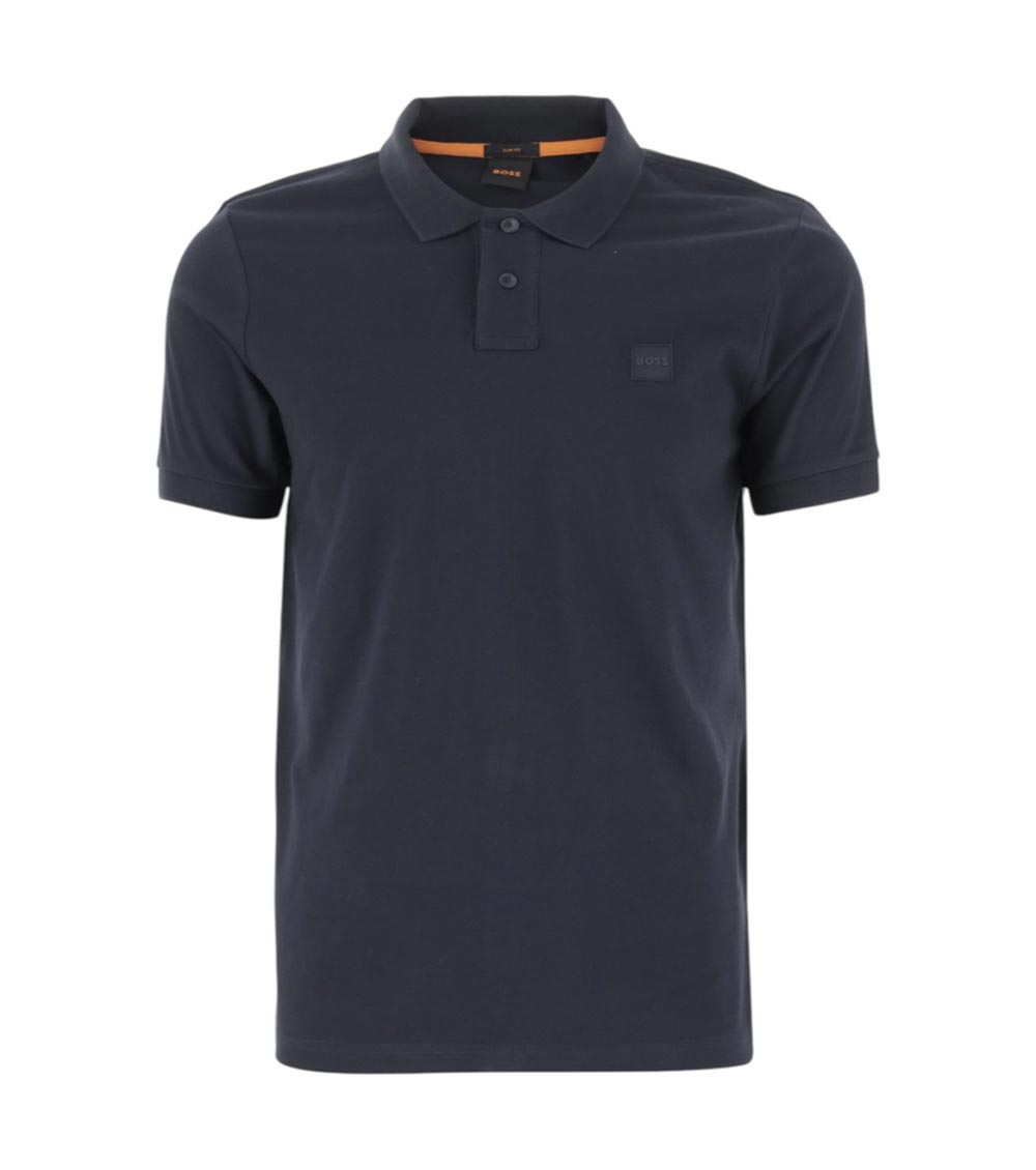 Hugo Boss Stretch Cotton Polo Shirt In Navy Blue