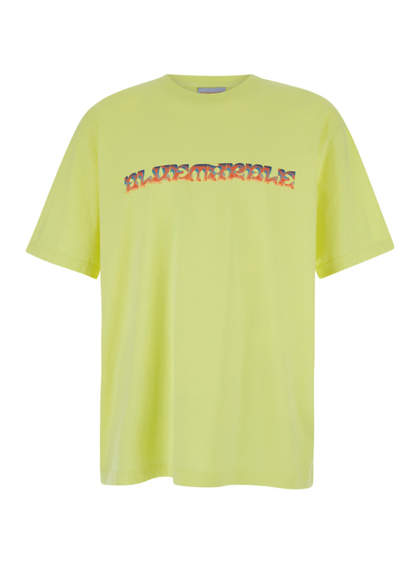 Bluemarble Yellow T-shirt With Maxi Print In Yellow