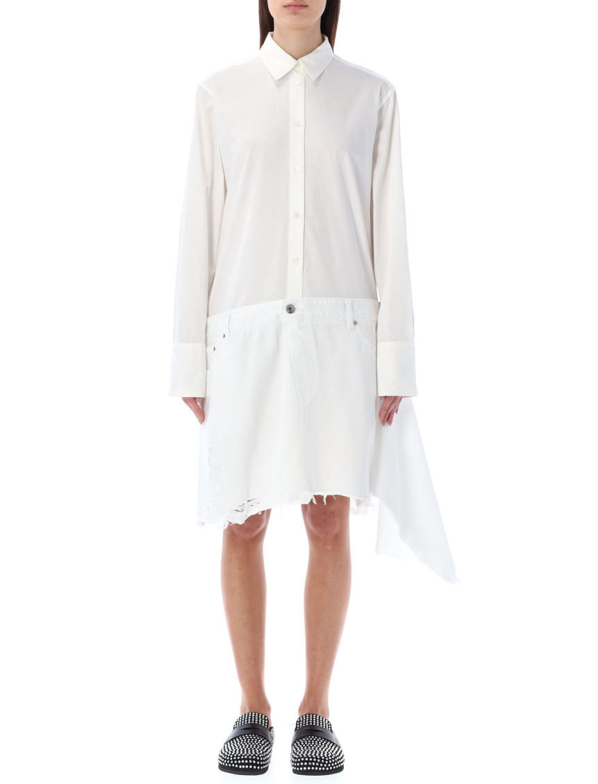 Jw Anderson J.w. Anderson Asymmetric Shirtdress In White