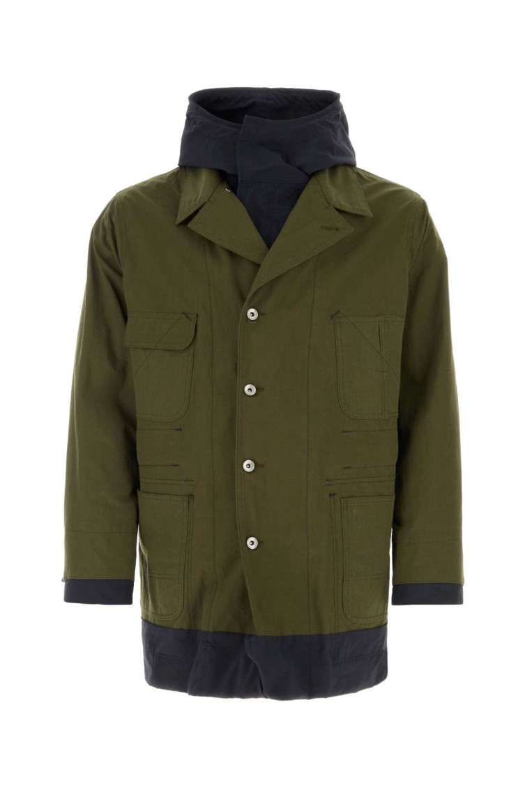 Sacai Olive Regular Fit Reversible Jacket In Olive