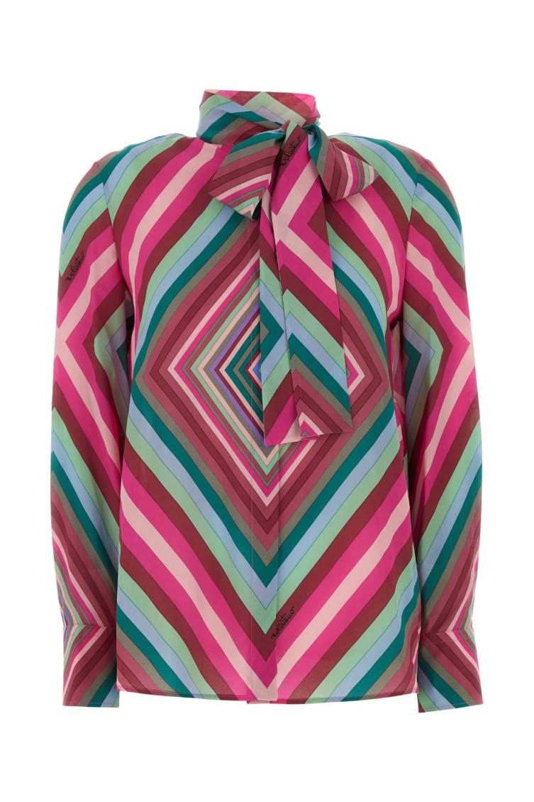 Valentino Women's Printed Crepe Shirt In Multicolor