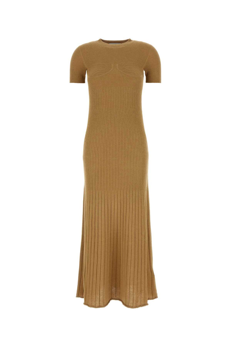 Max Mara Camel Silk Blend Europa Dress In Light Brown