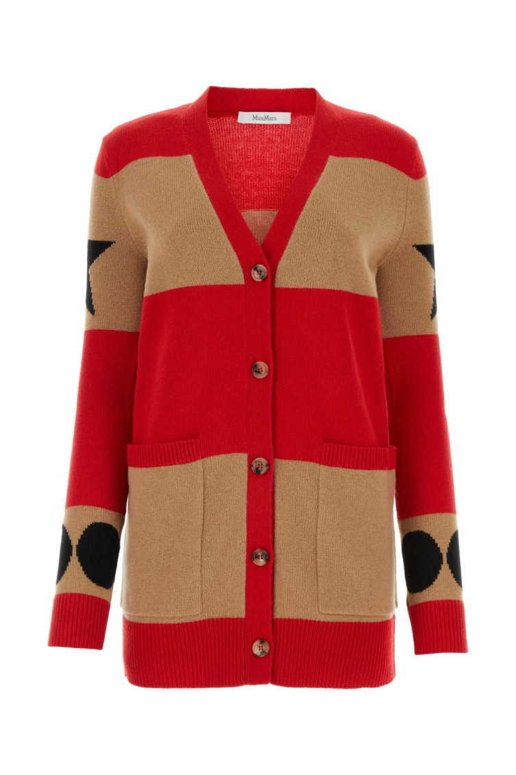 MAX MARA EMBROIDERED WOOL BLEND VALIDO CARDIGAN