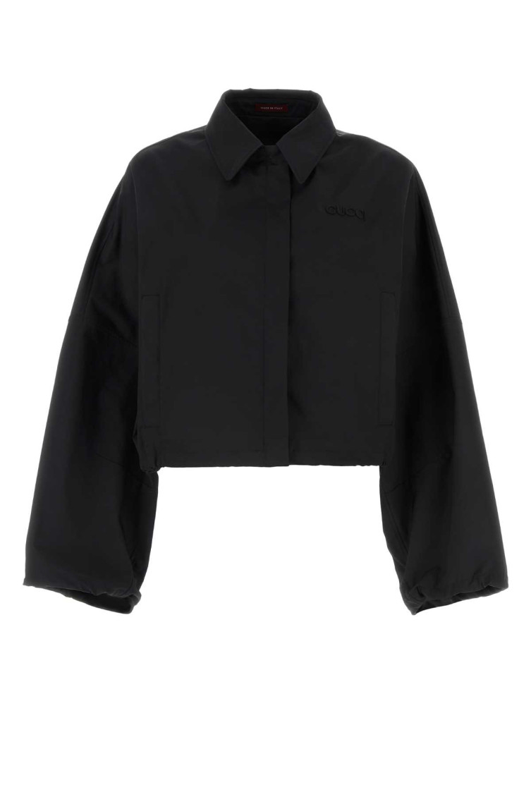 Gucci Black Stretch Polyester Jacket In Black