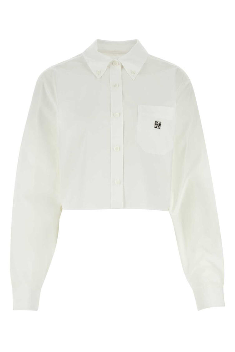 Givenchy 4g Cropped Shirt In White