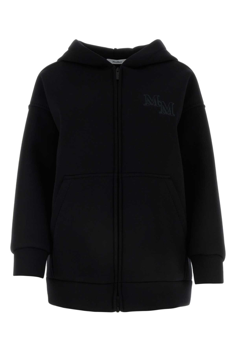 Shop Max Mara Black Obbia Scuba Hooded Jacket