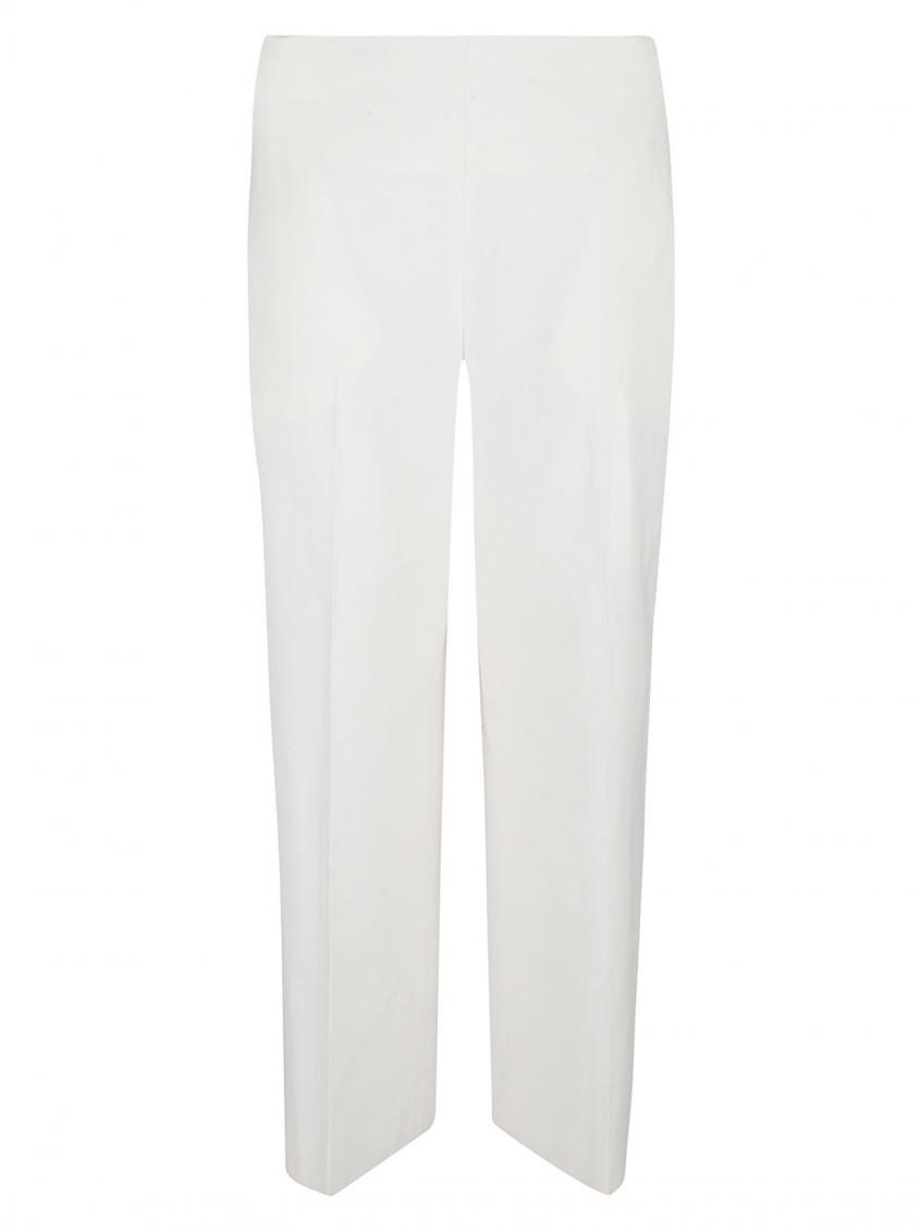 Via Masini 80 Straight Leg Linen Blend Trousers In White