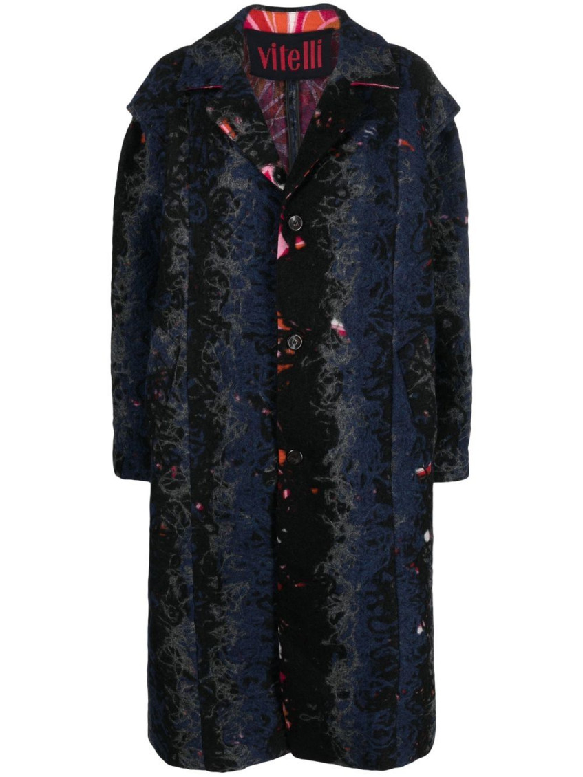 Vitelli Printed Coat In Blue