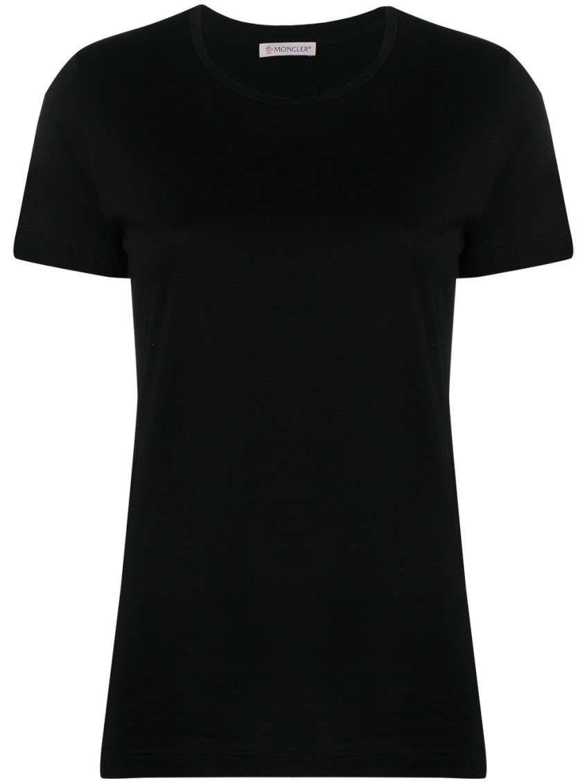Moncler Cotton Ribbed Crewneck Short-sleeve T-shirt In Black