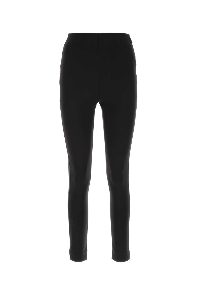 Moncler Brand-embossed Slim-fit High-rise Stretch-woven Leggings In Black
