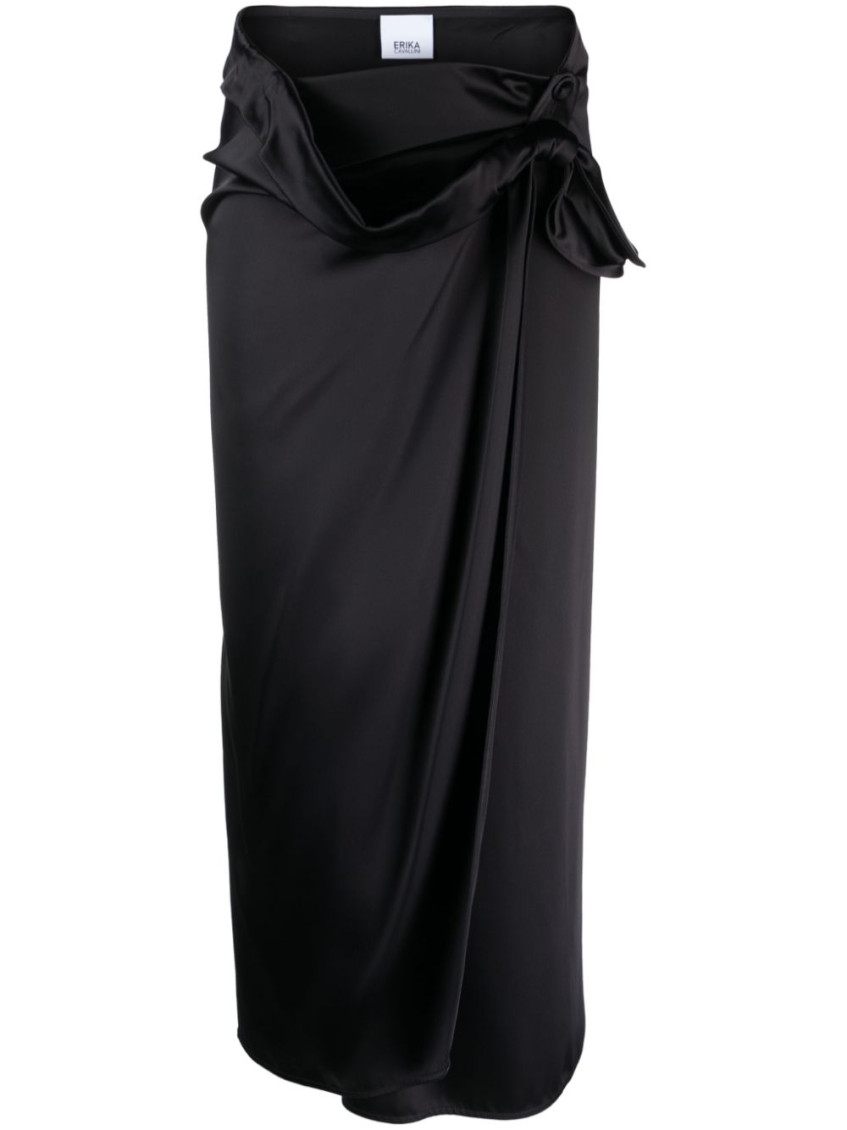 Erika Cavallini Semi-couture Black Loryan Long Skirt In Black