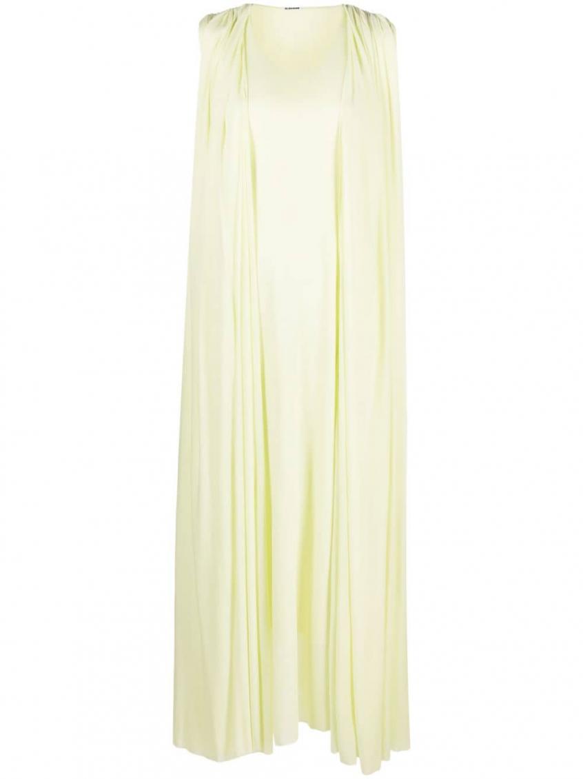 Jil Sander Draped Layered Maxi Dress In Light Yellow