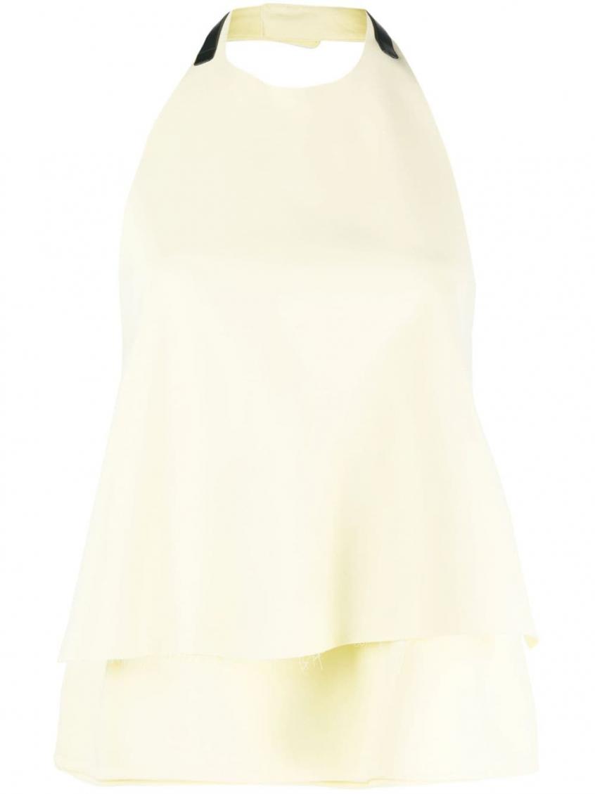 Jil Sander Halterneck Open-back Top In Light Yellow