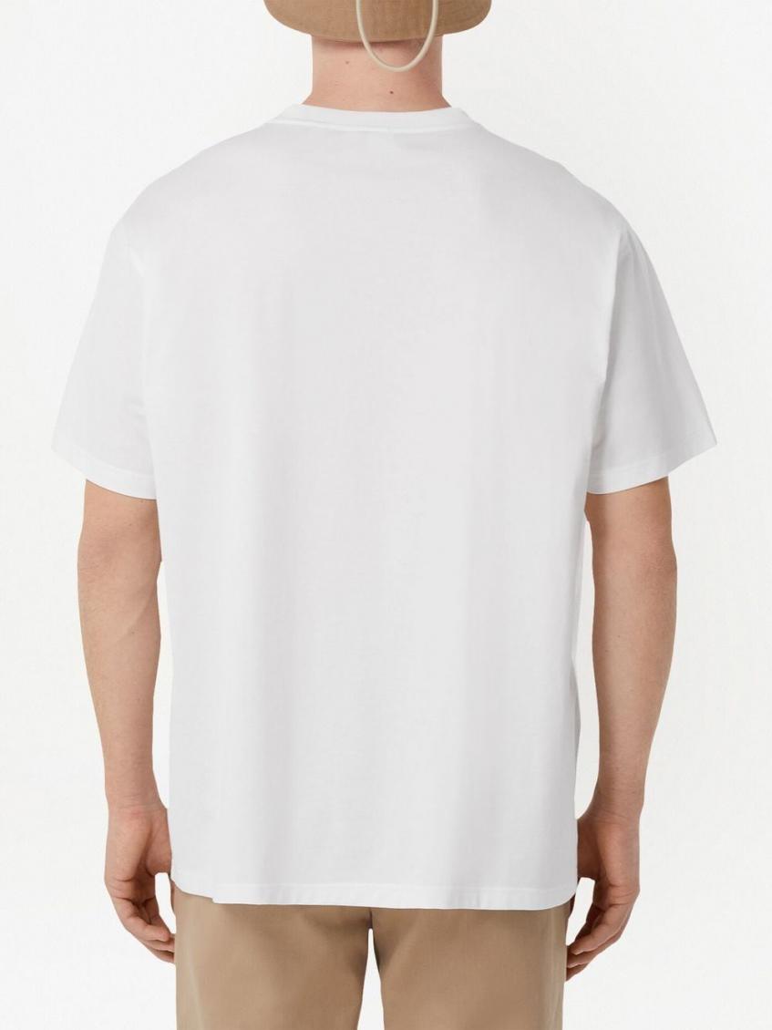 Burberry White Logo Print T-shirt for Men Online India at Darveys.com