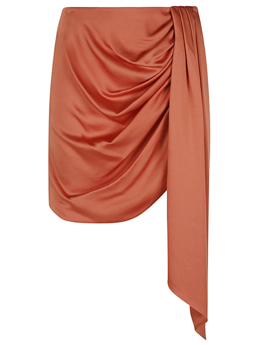 Simkhai Mae Draped Mini Skirt In Red