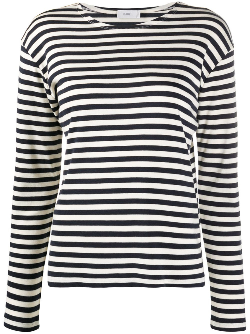 Shop Closed Blackwhite Striped Cotton Blend T-shirt